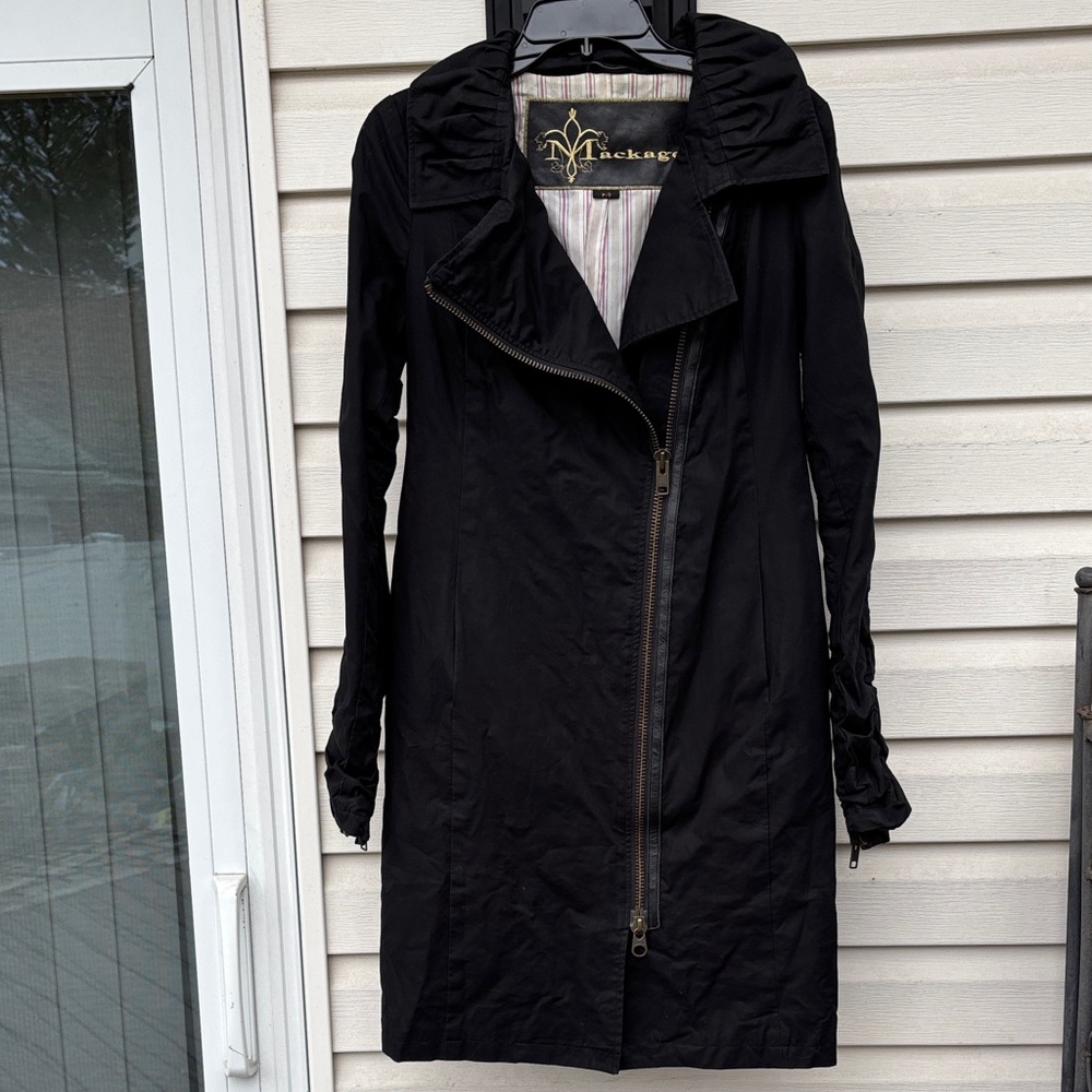 Mackage Ladies Black Leather Trim Jacket-S